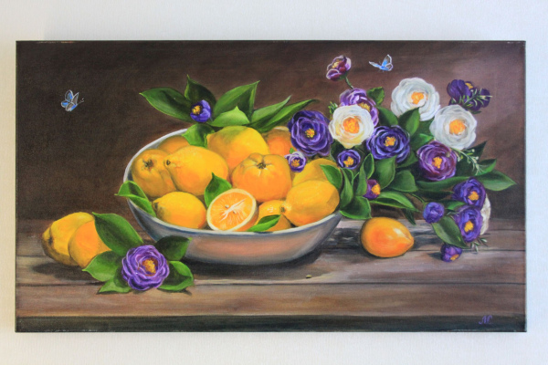 Citrons and flowers